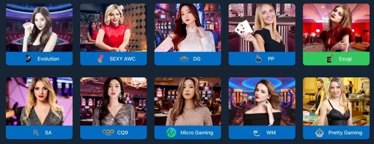 BET88 app interface showing multiple live casino tables